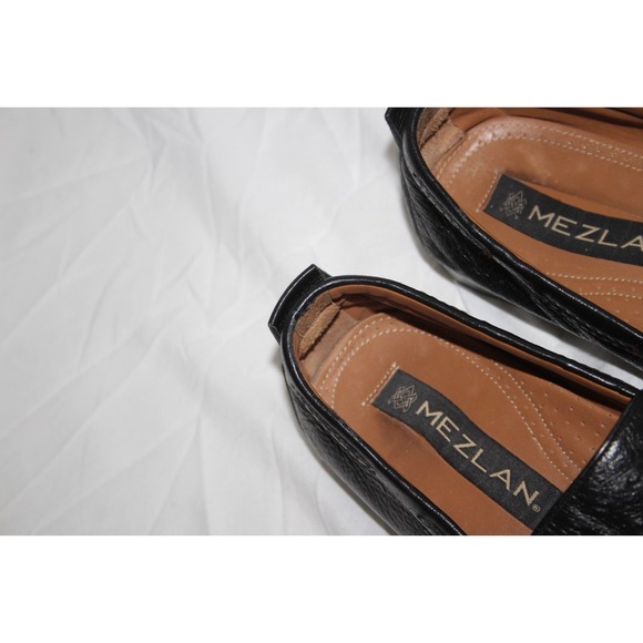 MEZLAN Ostrich Tassel Loafers Men\'s 8.5 M Black Dress Shoes Made in Spain Rare main image 8